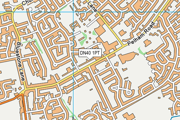 DN40 1PT map - OS VectorMap District (Ordnance Survey)