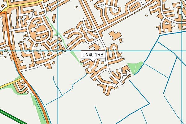 DN40 1RB map - OS VectorMap District (Ordnance Survey)