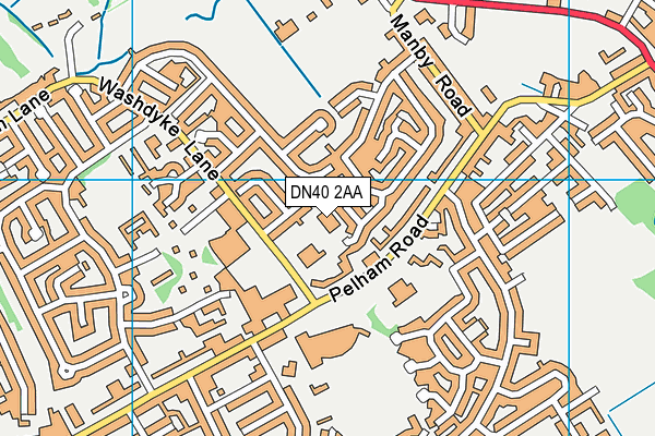DN40 2AA map - OS VectorMap District (Ordnance Survey)