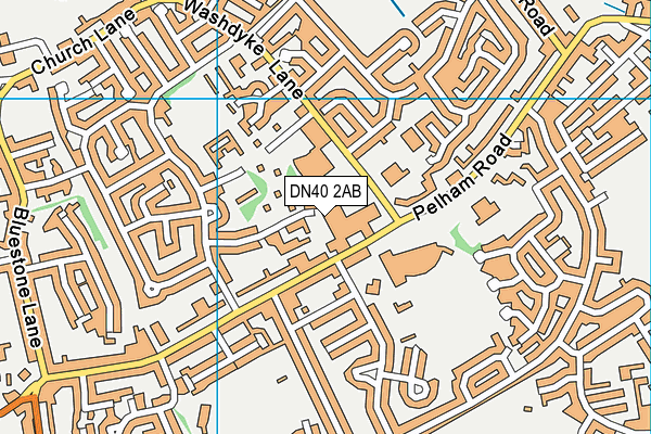 DN40 2AB map - OS VectorMap District (Ordnance Survey)