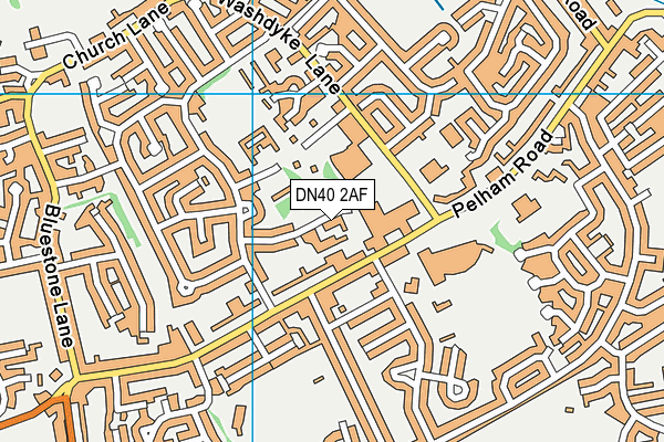 DN40 2AF map - OS VectorMap District (Ordnance Survey)