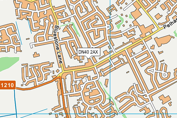 DN40 2AX map - OS VectorMap District (Ordnance Survey)