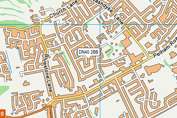 DN40 2BB map - OS VectorMap District (Ordnance Survey)