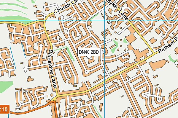 DN40 2BD map - OS VectorMap District (Ordnance Survey)
