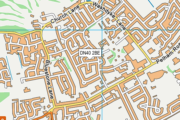 DN40 2BE map - OS VectorMap District (Ordnance Survey)