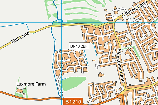 DN40 2BF map - OS VectorMap District (Ordnance Survey)