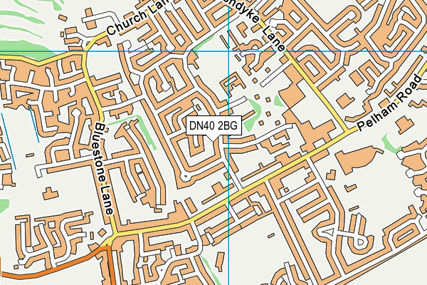 DN40 2BG map - OS VectorMap District (Ordnance Survey)