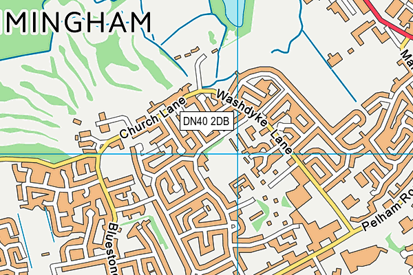 DN40 2DB map - OS VectorMap District (Ordnance Survey)