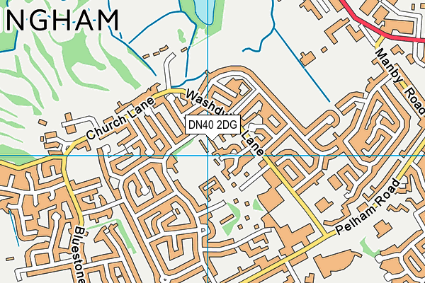 DN40 2DG map - OS VectorMap District (Ordnance Survey)