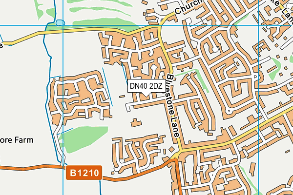 DN40 2DZ map - OS VectorMap District (Ordnance Survey)