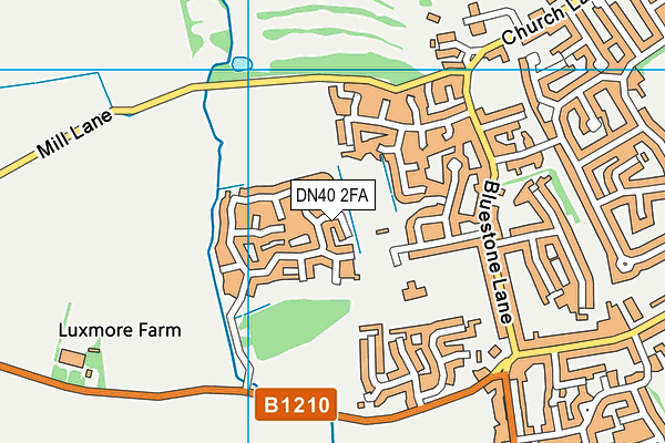 DN40 2FA map - OS VectorMap District (Ordnance Survey)