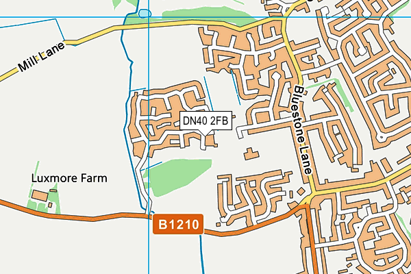 DN40 2FB map - OS VectorMap District (Ordnance Survey)