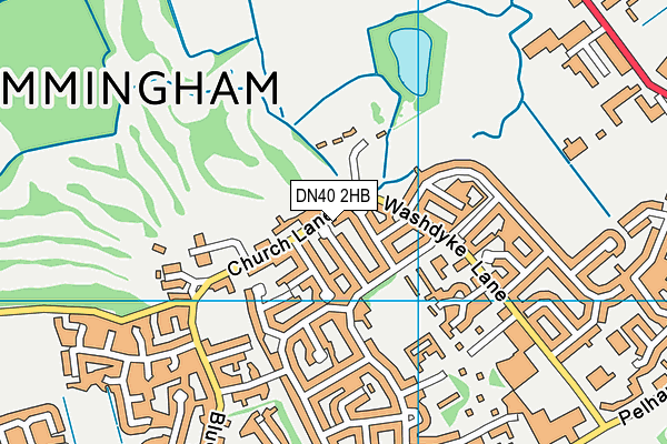 DN40 2HB map - OS VectorMap District (Ordnance Survey)