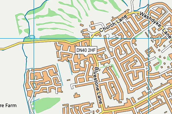 DN40 2HF map - OS VectorMap District (Ordnance Survey)