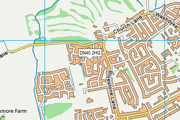 DN40 2HG map - OS VectorMap District (Ordnance Survey)