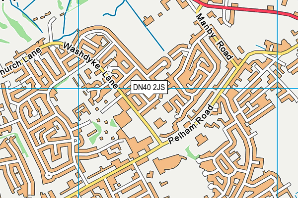 DN40 2JS map - OS VectorMap District (Ordnance Survey)