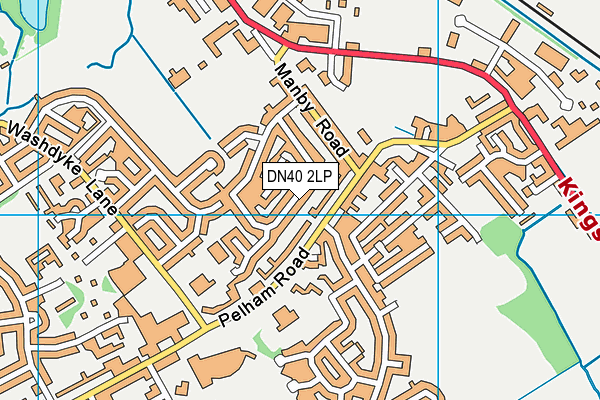 DN40 2LP map - OS VectorMap District (Ordnance Survey)