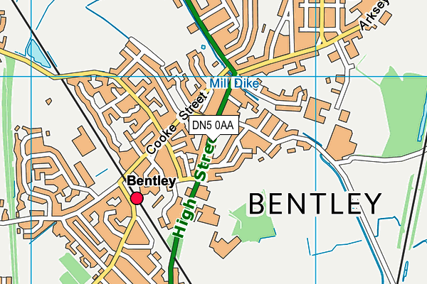 Bentley High Street Primary School map (DN5 0AA) - OS VectorMap District (Ordnance Survey)