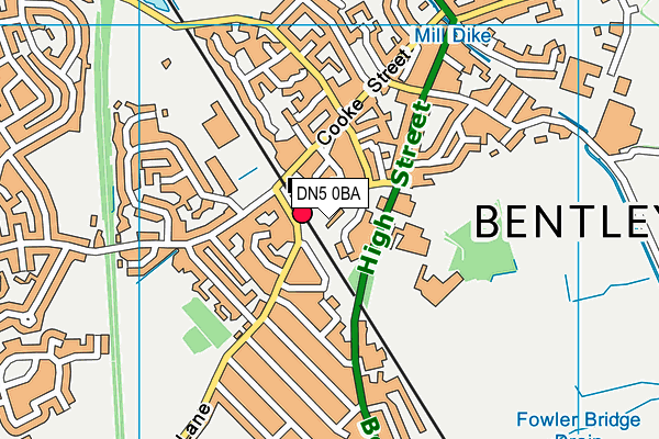DN5 0BA map - OS VectorMap District (Ordnance Survey)