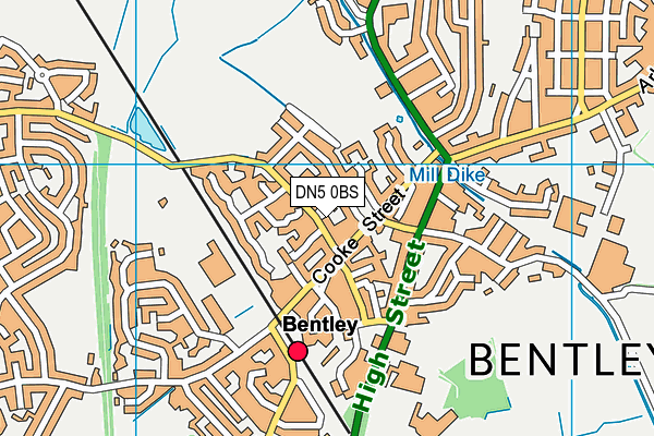 DN5 0BS map - OS VectorMap District (Ordnance Survey)