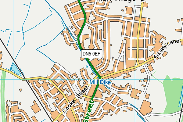 DN5 0EF map - OS VectorMap District (Ordnance Survey)