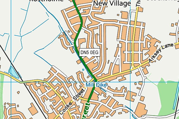 DN5 0EG map - OS VectorMap District (Ordnance Survey)