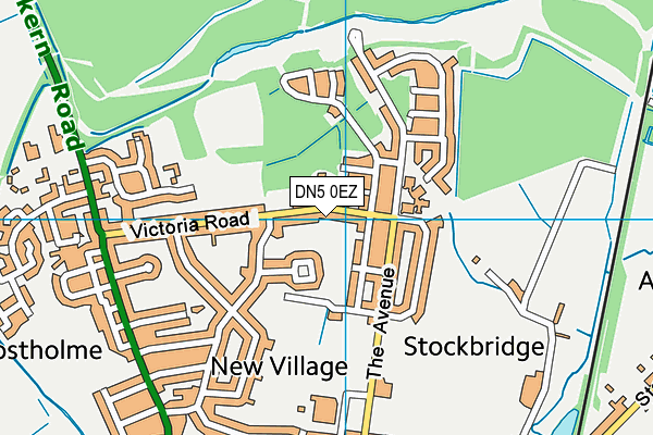 DN5 0EZ map - OS VectorMap District (Ordnance Survey)