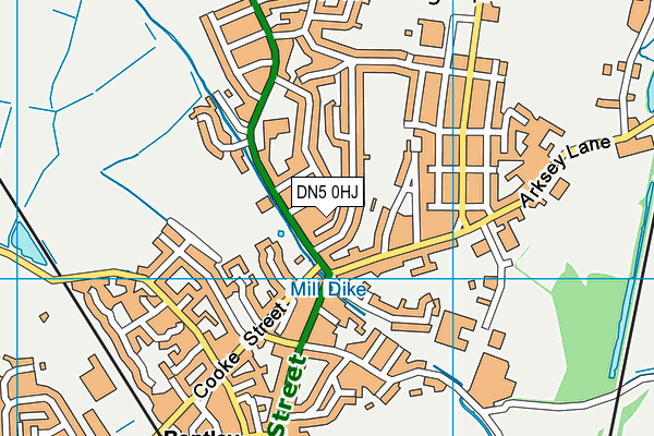 DN5 0HJ map - OS VectorMap District (Ordnance Survey)