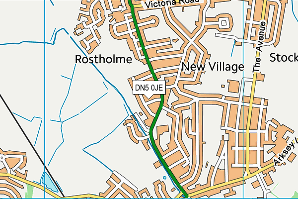 DN5 0JE map - OS VectorMap District (Ordnance Survey)