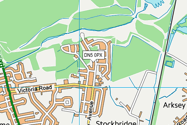 DN5 0PX map - OS VectorMap District (Ordnance Survey)