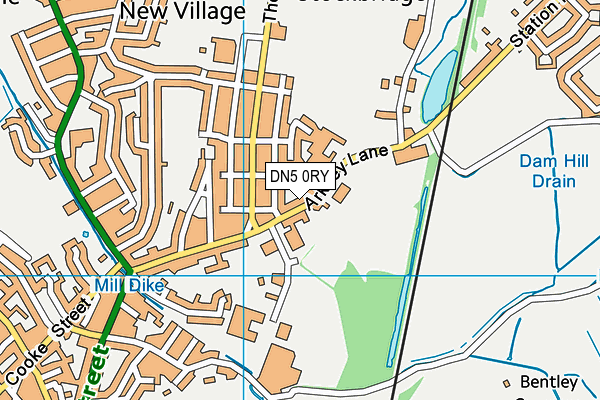 DN5 0RY map - OS VectorMap District (Ordnance Survey)