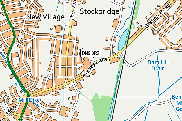 DN5 0RZ map - OS VectorMap District (Ordnance Survey)