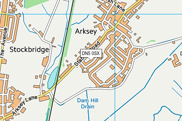 DN5 0SX map - OS VectorMap District (Ordnance Survey)