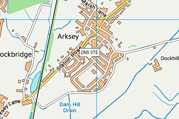DN5 0TE map - OS VectorMap District (Ordnance Survey)