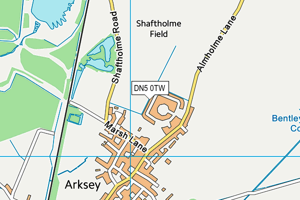 DN5 0TW map - OS VectorMap District (Ordnance Survey)