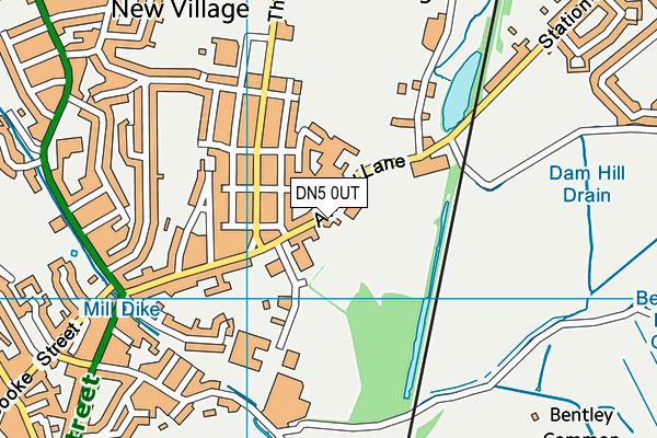 DN5 0UT map - OS VectorMap District (Ordnance Survey)