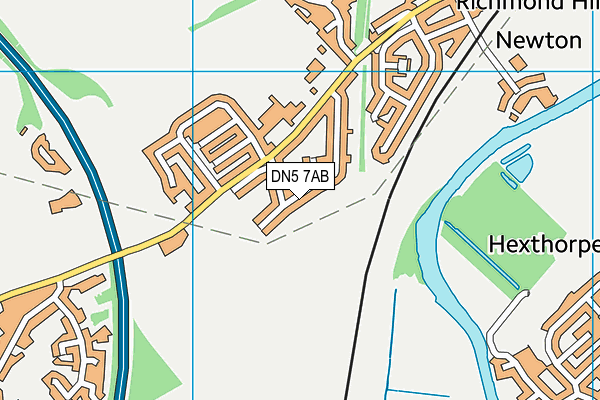 DN5 7AB map - OS VectorMap District (Ordnance Survey)