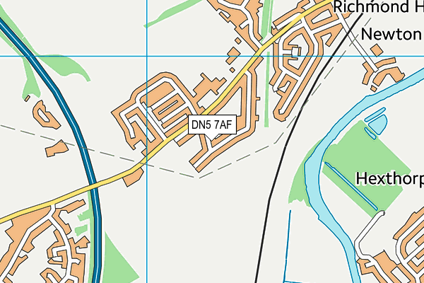DN5 7AF map - OS VectorMap District (Ordnance Survey)