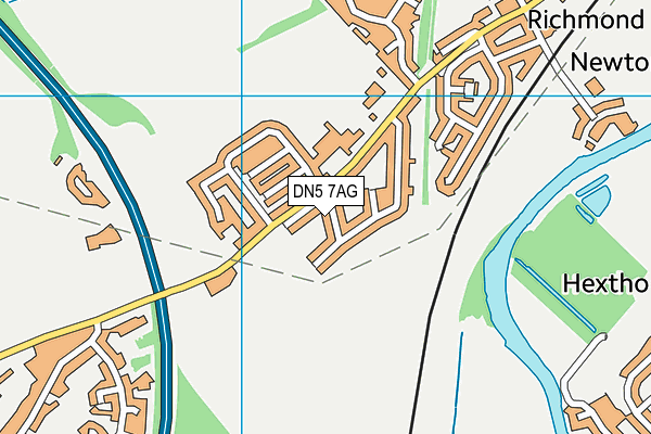 DN5 7AG map - OS VectorMap District (Ordnance Survey)