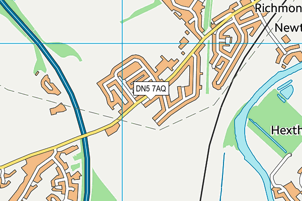 DN5 7AQ map - OS VectorMap District (Ordnance Survey)