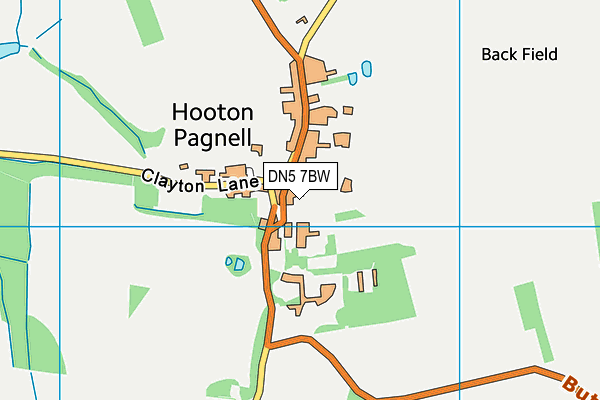 Hooton Pagnell Cricket Club map (DN5 7BW) - OS VectorMap District (Ordnance Survey)