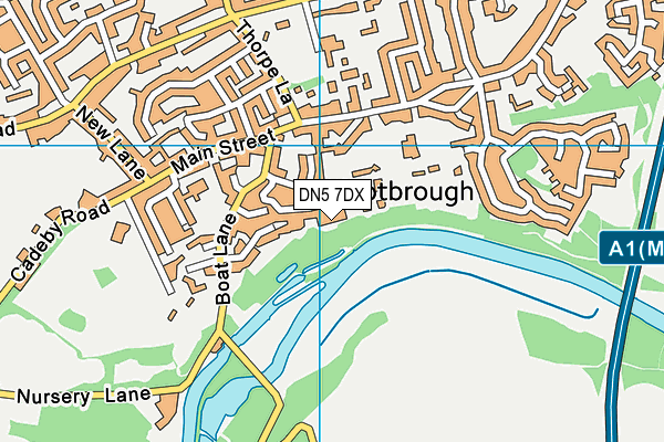 DN5 7DX map - OS VectorMap District (Ordnance Survey)
