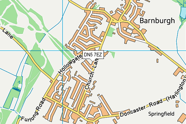 DN5 7EZ map - OS VectorMap District (Ordnance Survey)