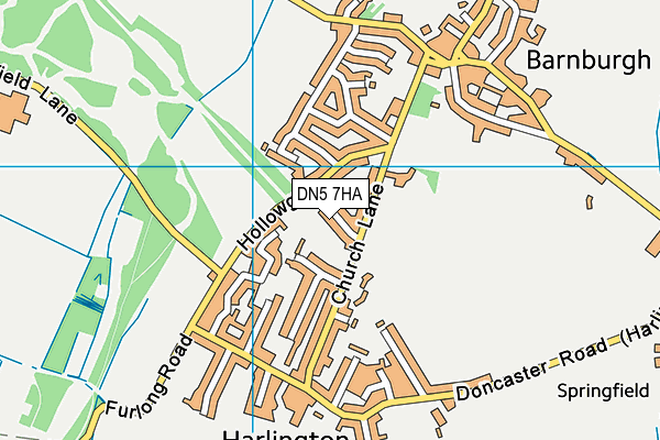 DN5 7HA map - OS VectorMap District (Ordnance Survey)