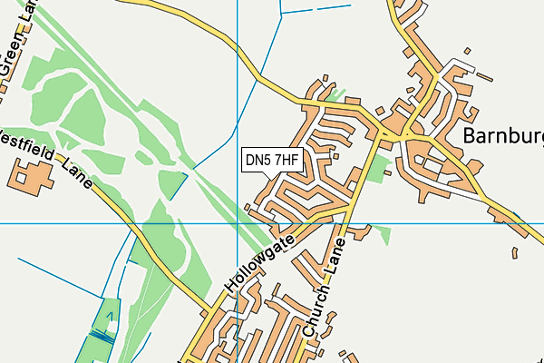 DN5 7HF map - OS VectorMap District (Ordnance Survey)