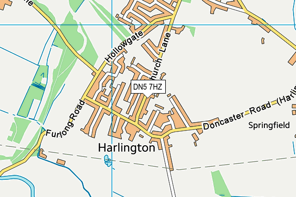DN5 7HZ map - OS VectorMap District (Ordnance Survey)
