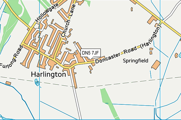 DN5 7JF map - OS VectorMap District (Ordnance Survey)