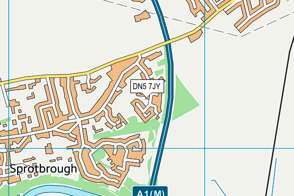 DN5 7JY map - OS VectorMap District (Ordnance Survey)