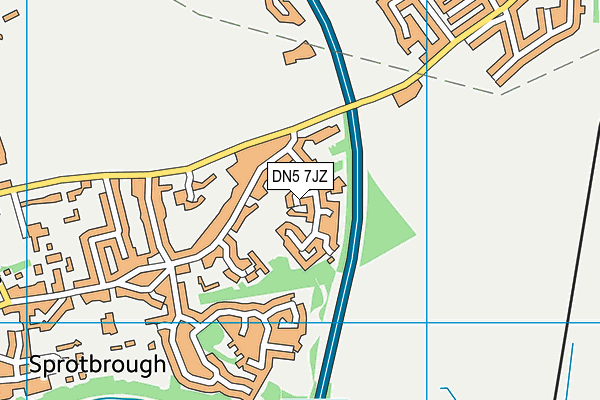 DN5 7JZ map - OS VectorMap District (Ordnance Survey)