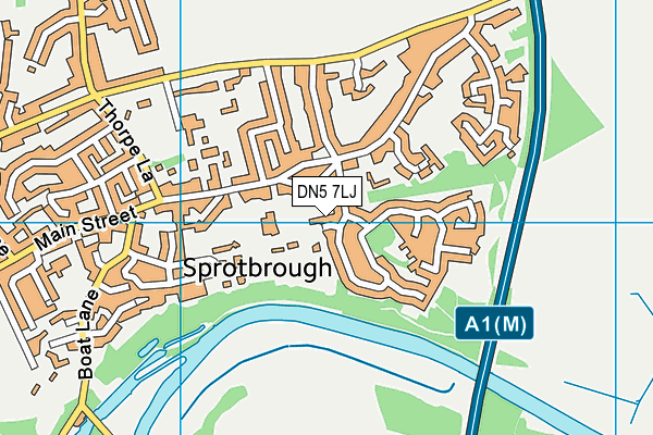 DN5 7LJ map - OS VectorMap District (Ordnance Survey)